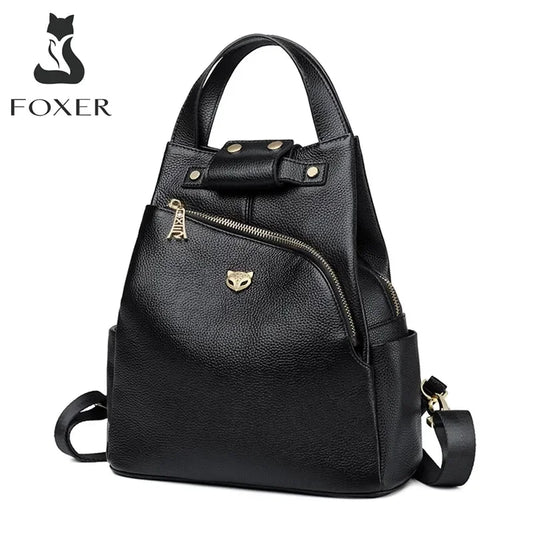 FOXER Women's Genuine Leather & Microfiber Backpack