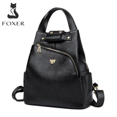 FOXER Women's Genuine Leather & Microfiber Backpack