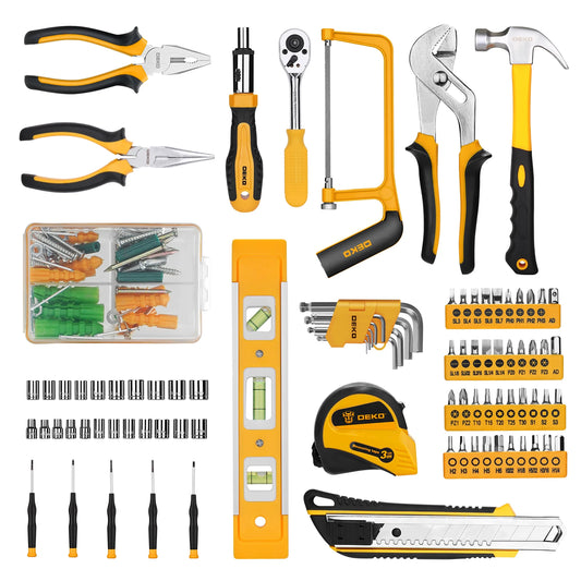 DEKO 62/228-delige doppen- en sleutelset – autoreparatieset met kunststof opbergkoffer
