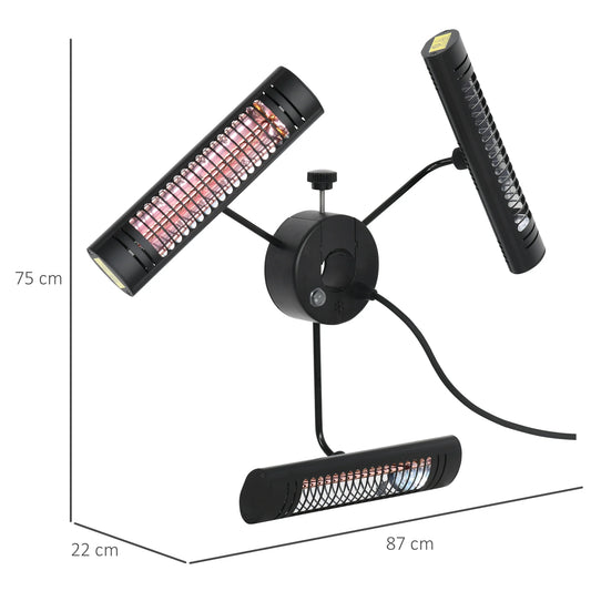 Outsunny Outdoor Electric Heater - 1000W/2000W/3000W for Garden