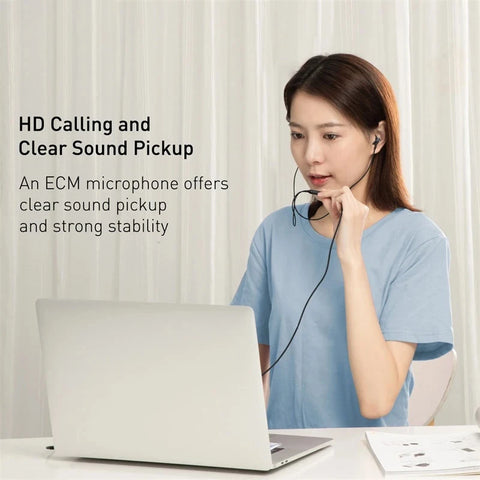 Baseus Bass Sound In-Ear Sport Earphones with Mic for Xiaomi, iPhone, Samsung - Perfect for Music Lovers