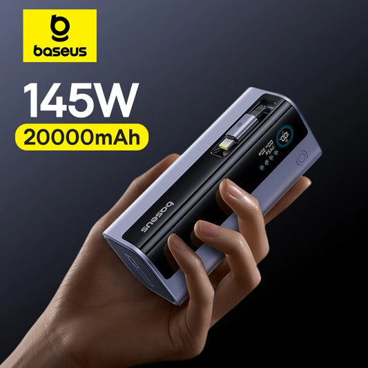 Baseus Ultra 145W Power Bank – 20000mAh with 100W Retractable USB-C Cable