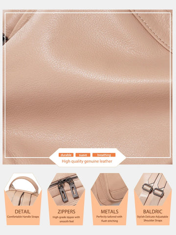 Zency 100% Genuine Leather Stylish Backpack for Women