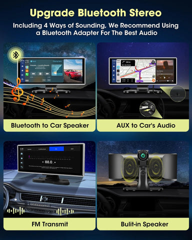 11,26 Zoll 4K Auto-DVR-Dash-Videorecorder mit Wireless Carplay &amp; Android Auto