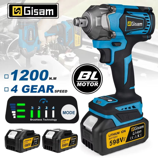 G Perfil 1200Nm Brushless Cordless Impact Wrench – 1/2" Electric Driver for Makita 18V Battery Pin