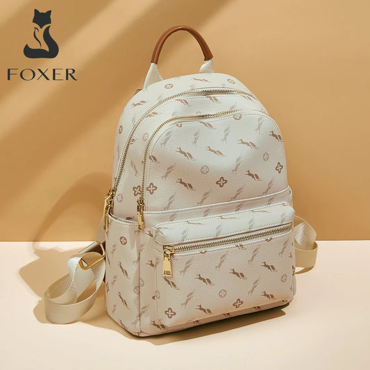 FOXER Women's Signature PVC Backpack: Fashionable Travel Rucksack for Ladies