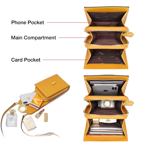 FOXER Mini Women Crossbody Bag - Cute Flap Cellphone Bag for Stylish Ladies
