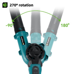 NEWBENY 3-Speed 350km/h Electric Leaf & Snow Blower – 270° Adjustable Cordless Blower Tool for Makita Battery Pin