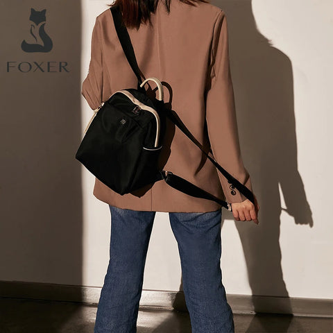 FOXER Small Lady Preppy Style Backpack - Chic High Capacity Handbag