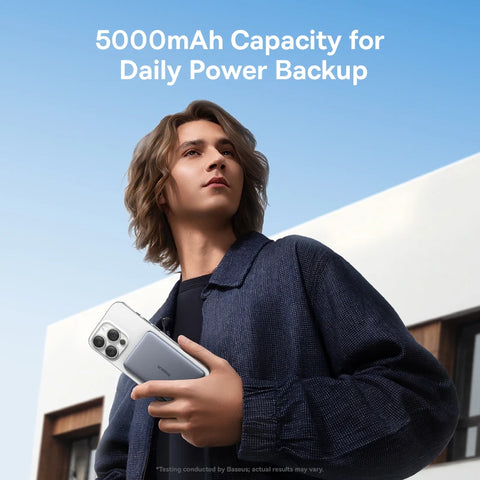 Baseus Slim 5000mAh Magnetic Power Bank – 15W Wireless & 20W Wired Charging