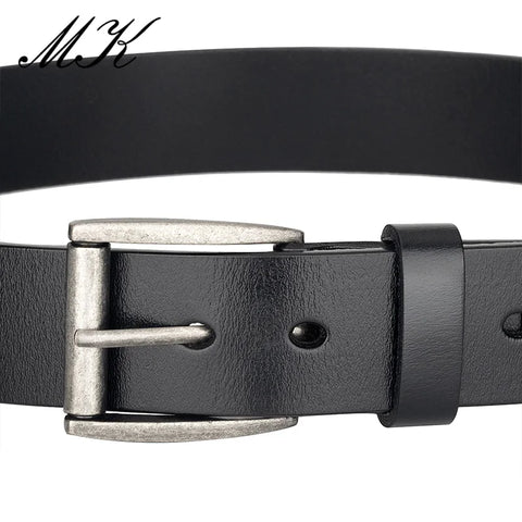 MaiKun Vintage Leather Belt – Genuine Leather with Alloy Pin Buckle for Men’s Jeans & Trousers