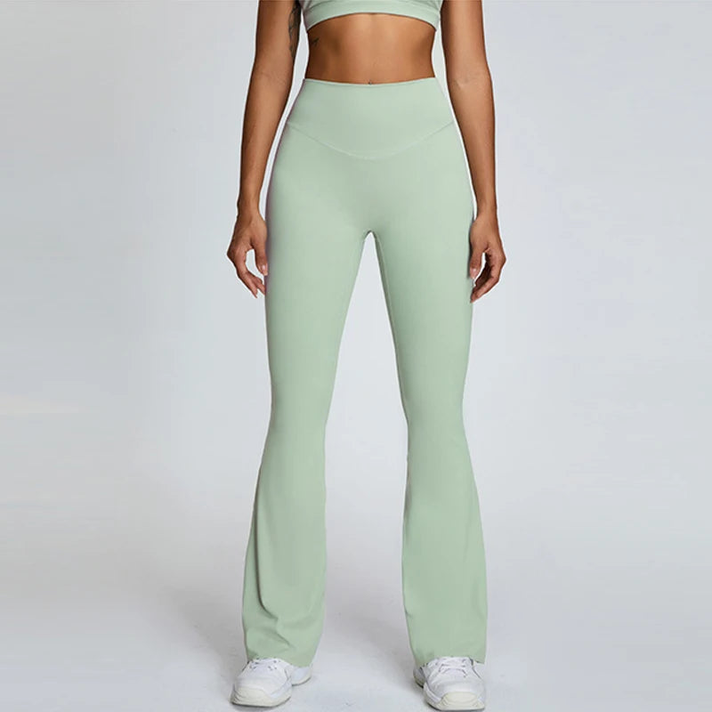 Hearuisavy Flared Sports Leggings – Breathable Bell-Bottom Dance & Fitness Pants for Women