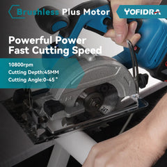 YOFIDRA 10800RPM 5/7 Zoll Elektrische Kreissäge Handheld Multifunktions Wiederaufladbare Schneidemaschine Für Makita Batterie Pin