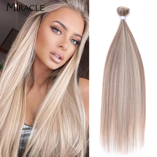 MIRACLE Straight Hair Extensions Synthetic Hair Bundles