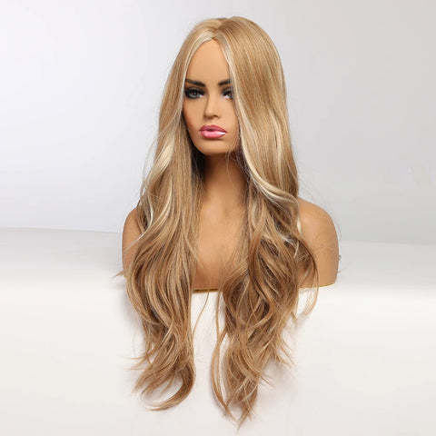 DropShipping EASIHAIR Long Blonde Ombre Synthetic Wigs for Women - Wavy High Density Cosplay Wig