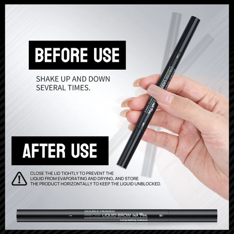 Dual-Ended Forked Tip Eyebrow Pencil with Brush