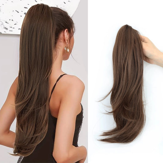 Synthetic Claw Clip Ponytail - 18 Inch Wavy Hair Extension