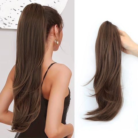 Synthetic Claw Clip Ponytail - 18 Inch Wavy Hair Extension