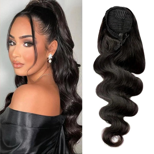 Body Wave Drawstring Ponytail - 100% Real Human Hair