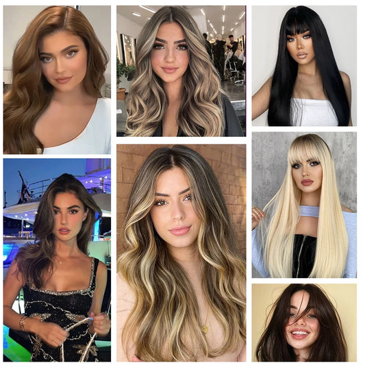 Clip In Human Hair Extensions - Light Brown Honey Ombre