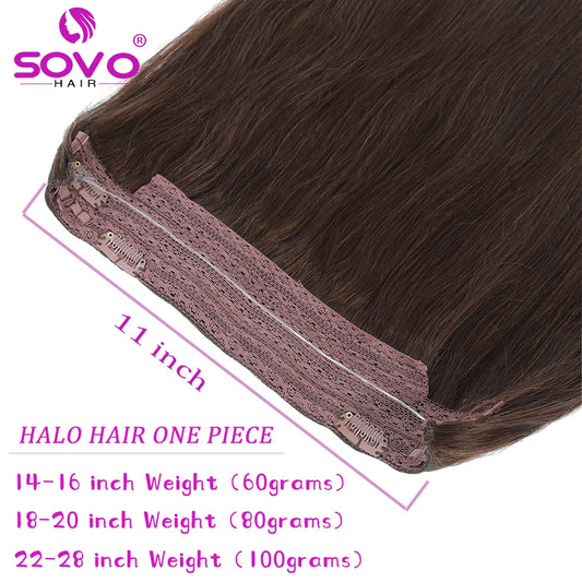 Halo Hair Extensions - 100% Human Hair Ombre Brown