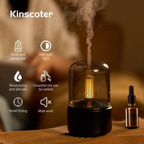 KINSCOTER Aromatherapy Essential Oil Fragrance Diffuser - Mini Ultrasonic Humidifier for Bedroom
