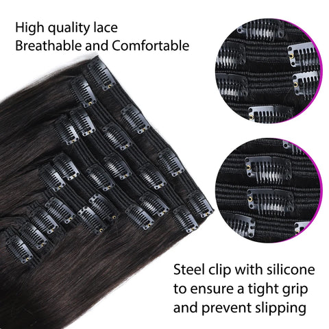160g Clip In Human Hair Extensions - Blonde Chocolate Brown Ombre