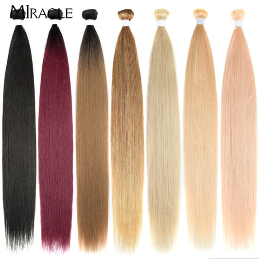 MIRACLE Straight Hair Extensions Synthetic Hair Bundles