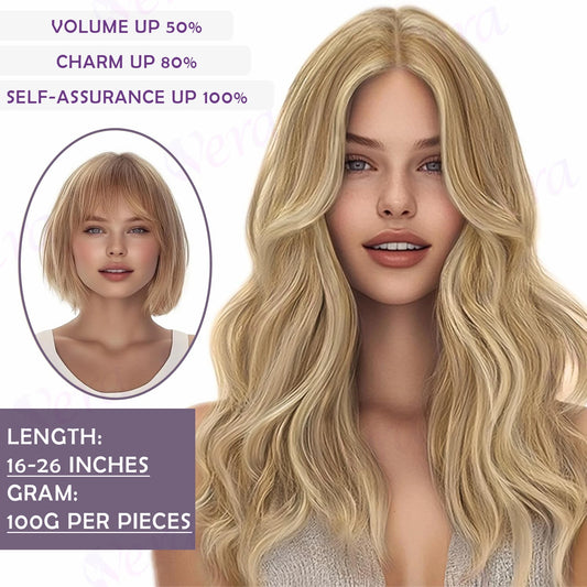Invisible Wire Hair Extensions - Highlight Blonde