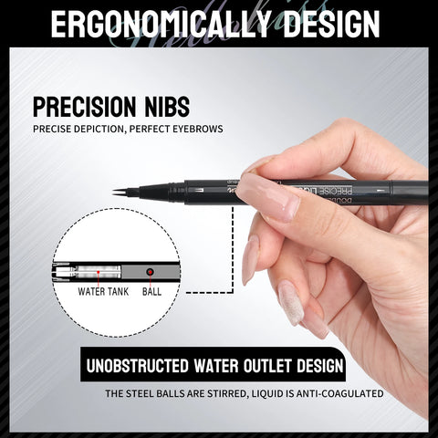 Dual-Ended Forked Tip Eyebrow Pencil with Brush