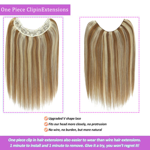 V-Shape Clip In Hair Extensions 100% Human Hair