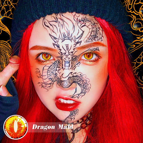 UYAAI Dragon Maid Colored Contact Lenses - Yellow Cosplay Lenses