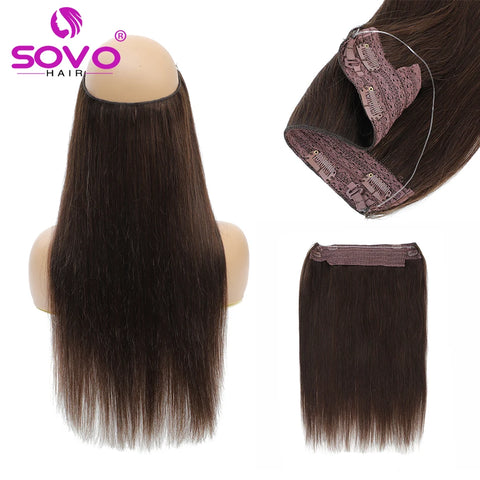 Halo Hair Extensions - 100% Echt Haar Ombre Bruin