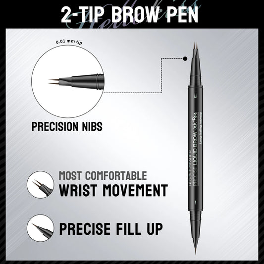 Dual-Ended Forked Tip Eyebrow Pencil with Brush