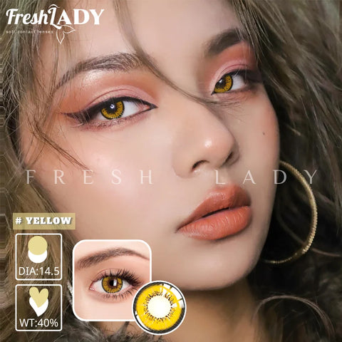 UYAAI 1Pair Color Contact Lenses - Blue Yellow for Cosplay & Halloween