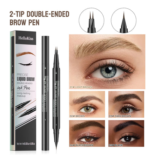 Dual-Ended Forked Tip Eyebrow Pencil with Brush