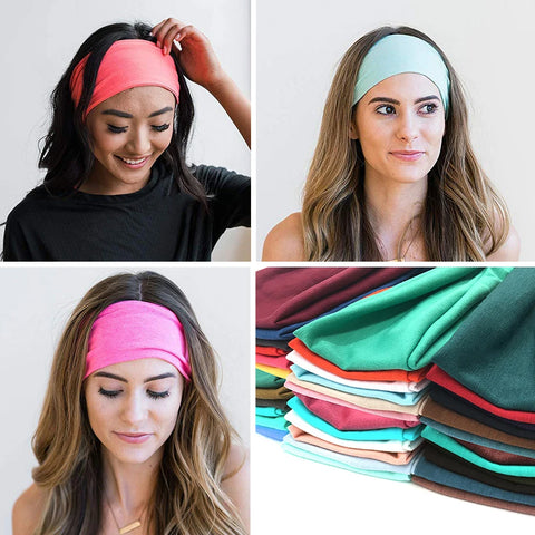 Women Cotton Head Band Fashion Hair Bands - Solid Turban Twist Knitted Headwrap Accessories