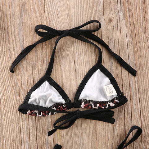 Leopard Print Bikini Swimwear for Baby Girls 0-24 Months