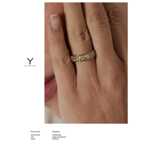 Yhpup Stainless Steel Cubic Zirconia Ring - Exquisite Engagement and Wedding Jewelry for Women