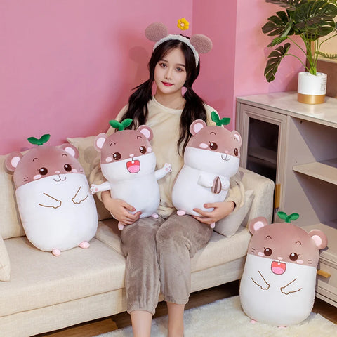 Schattig hamsterknuffeltje – 20/50/75 cm zacht kawaii dierenkussen voor kinderen en bankdecoratie