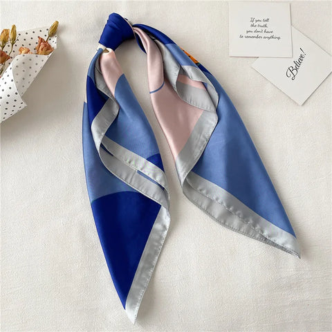 2024 Silk Cat Print Shawl Headscarf