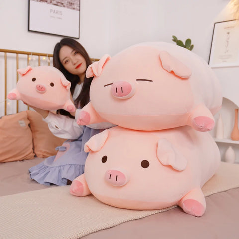 Squish Pig Pluche Kussen - 40/50/60/80cm Zacht Liggend Varken Knuffeldier voor Kindercomfort &amp; Cadeaus