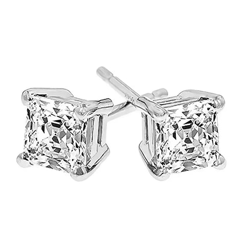 IOGOU Square Zirconia Stud Earrings – 925 Sterling Silver