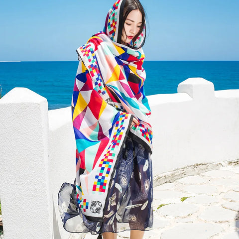 Stylish Women's Scarf - Dual-Use Cotton Shawl