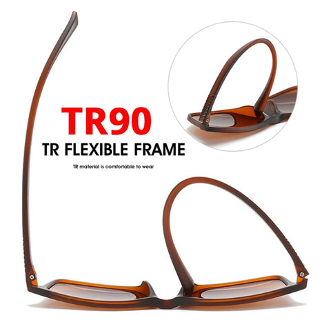 Lichtgewicht TR90 Classic Square gepolariseerde zonnebril - Hoogwaardige UV400 zonnebril voor heren