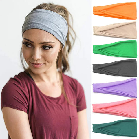 Women Cotton Head Band Fashion Hair Bands - Solid Turban Twist Knitted Headwrap Accessories