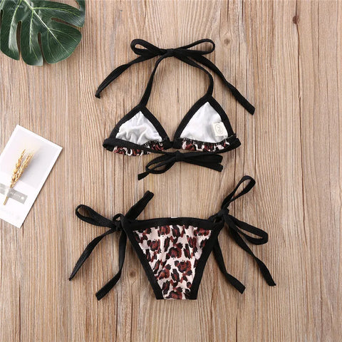 Leopard Print Bikini Swimwear for Baby Girls 0-24 Months