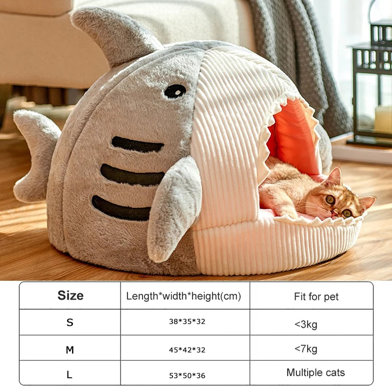 Enclosed Warm Cat Bed - Cozy Portable Cat House for Sweet Kittens