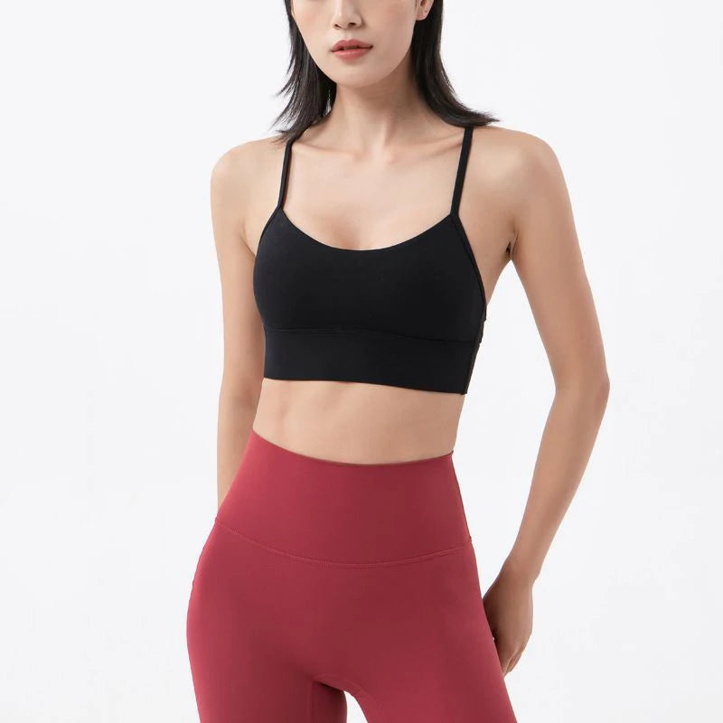 SOISOU Nylon Sexy Top Women Sports Bra for Yoga and Fitness