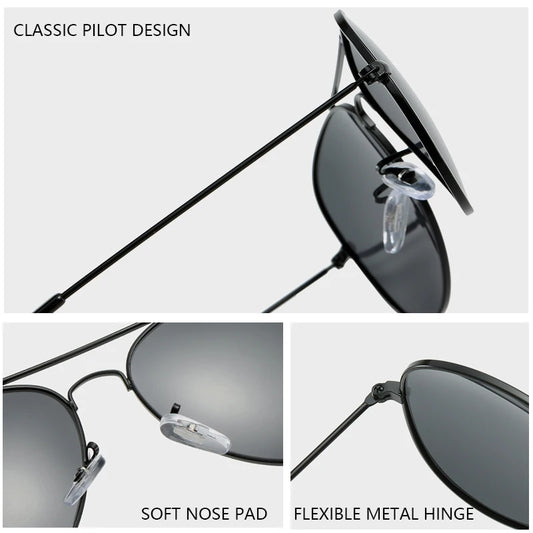 Klassieke piloten gepolariseerde zonnebril - vintage metalen UV400 unisex spiegelende zonnebrillen